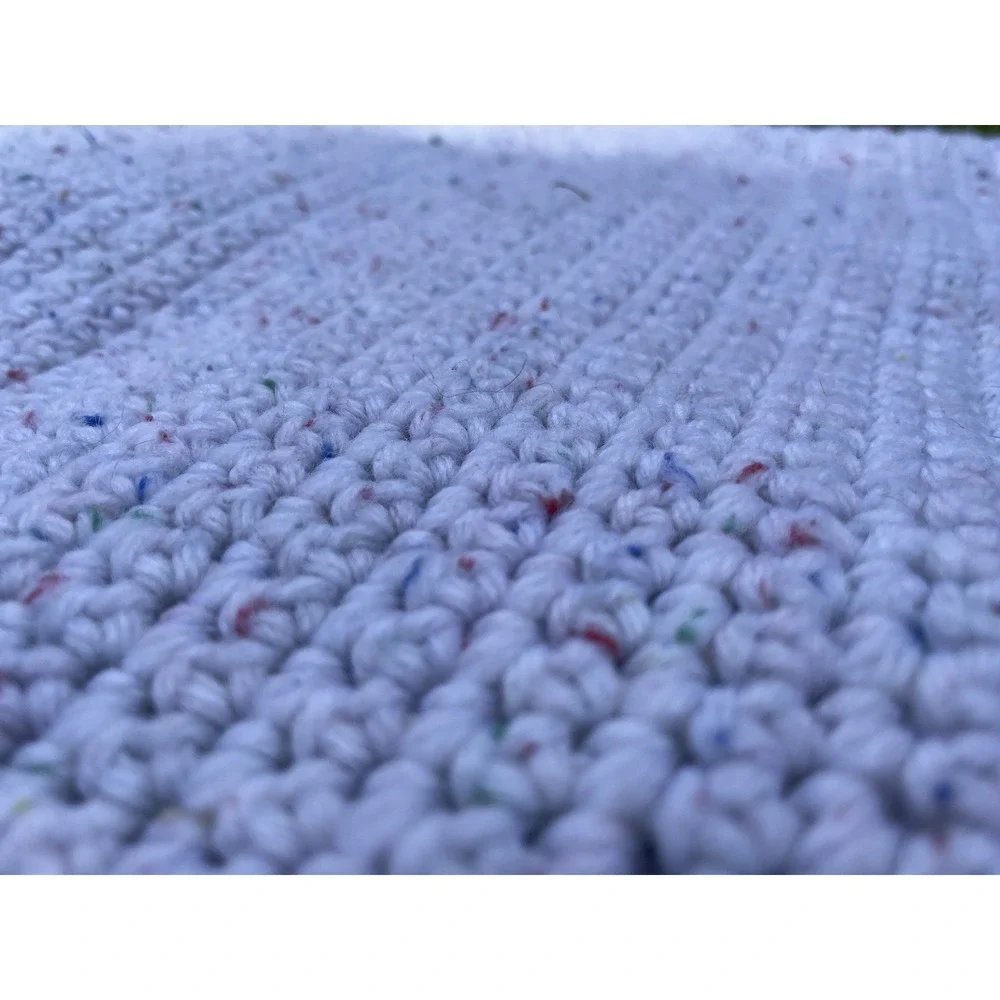 Crochet White Muted Rainbow Afghan Baby Nursery‎ Throw Blanket Cottage Country